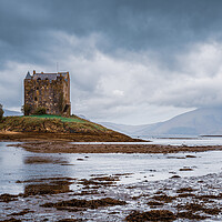 Buy canvas prints of Castle Stalker in the Scottish Highlands by John Frid