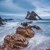 Buy canvas prints of Bow Fiddle Rock on the Moray Coast by John Frid