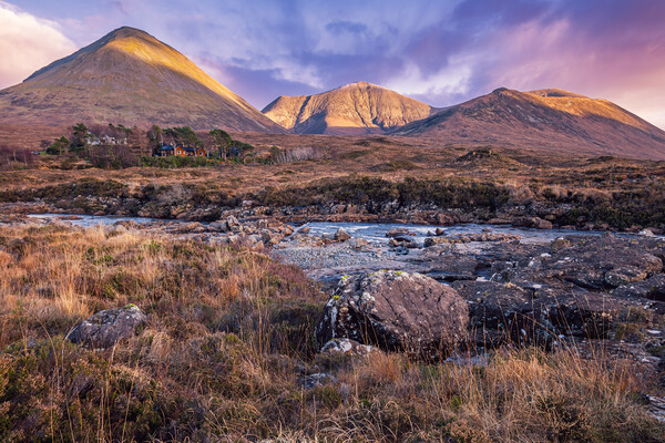 Sligachan River and Red Cuilins Picture Board by John Frid