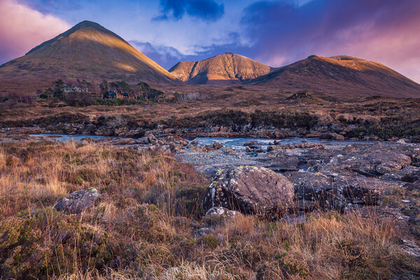 Red Cuillin Mountains Isle of Skye Picture Board by John Frid