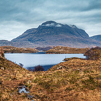 Buy canvas prints of Cul Mor and Loch Sionascaig by John Frid