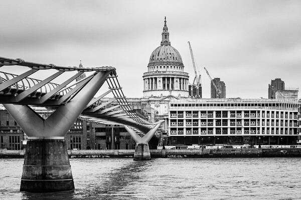 The Millenium Bridge and St Paul's Cathedral panor Picture Board by John Frid
