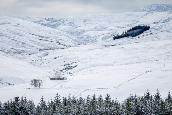 Corgarff Castle and Winter Snow Picture Board by John Frid