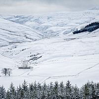 Buy canvas prints of Corgarff Castle and Winter Snow by John Frid