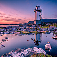 Buy canvas prints of Rhue Lighthouse at Sunset - The Scottish Highlands by John Frid