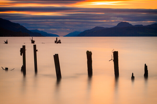Golden Tranquility at Loch Ness Picture Board by John Frid