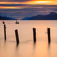 Buy canvas prints of Golden Tranquility at Loch Ness by John Frid