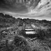 Buy canvas prints of Forgotten Steps at Allonby by John Frid
