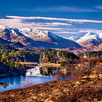 Buy canvas prints of Glen Affric with winter snows by John Frid