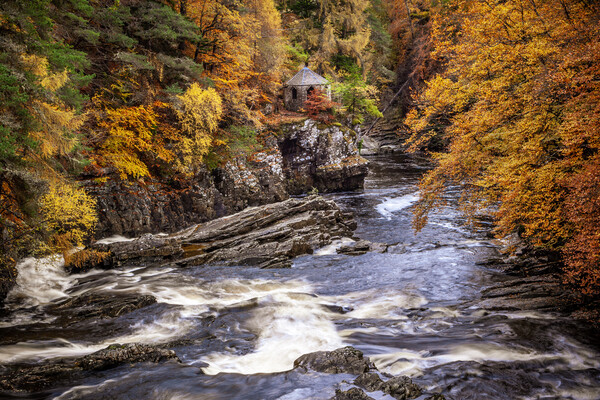 River Moriston Waterfalls Picture Board by John Frid