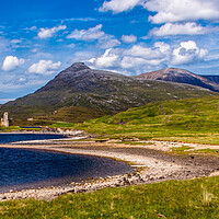 Buy canvas prints of Loch Assynt and Ardvreck Castle by John Frid