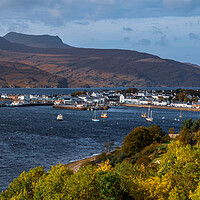 Buy canvas prints of Ullapool Harbour panorama by John Frid