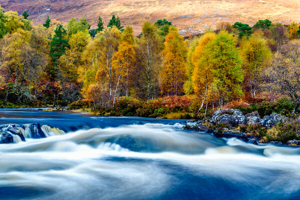 River Affric Rapids Picture Board by John Frid