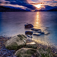 Buy canvas prints of Loch Ness Sunset by John Frid