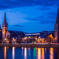 Buy canvas prints of Churches of Inverness at Night by John Frid