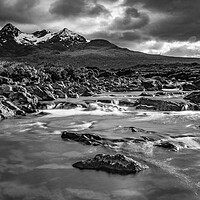 Buy canvas prints of Sligachan River and The Black Cuillin Mountains by John Frid