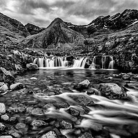 Buy canvas prints of Fairy Pools and Cuillin Mountains by John Frid