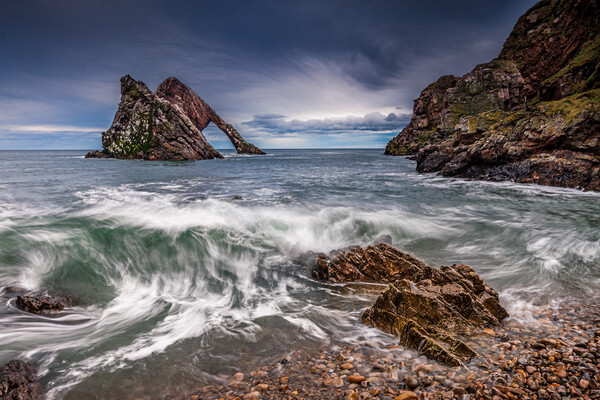 Bow Fiddle Rock at Portknockie on the Moray Coast Picture Board by John Frid