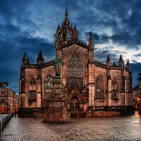 Buy canvas prints of St Giles' Cathedral - Edinburgh Royal Mile by John Frid