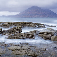 Buy canvas prints of Waves breaking on rocks at Elgol on the Isle of Sk by John Frid