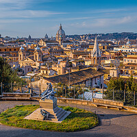 Buy canvas prints of Rome Cityscape at Sunrise by John Frid