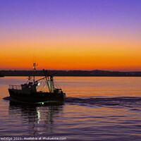 Buy canvas prints of Brixham Fishing Boat at Sunset by Paul F Prestidge
