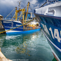 Buy canvas prints of Moored Trawlers in Brixham Harbour by Paul F Prestidge