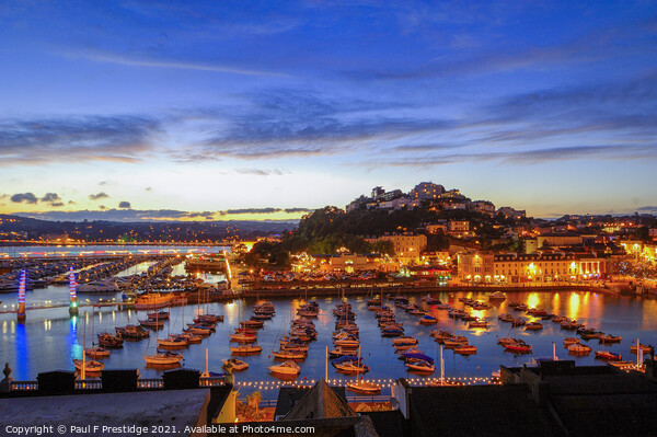 Serene Sunset at Torquay Harbour Picture Board by Paul F Prestidge
