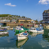 Buy canvas prints of Dartmouth Harbour and Cafe by Paul F Prestidge