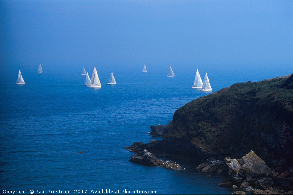 Yachts off the South Devon Coast Picture Board by Paul F Prestidge