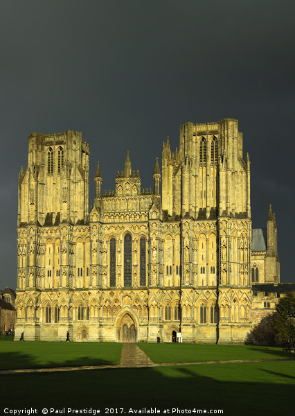 Wells Cathedral in Storm Lighting Picture Board by Paul F Prestidge