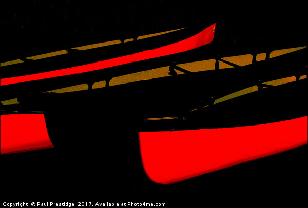  Red Canoes abstract                   Picture Board by Paul F Prestidge