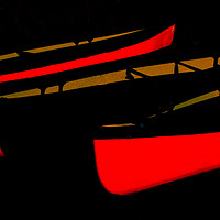 Buy canvas prints of  Red Canoes abstract                   by Paul F Prestidge