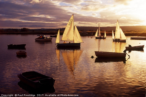 Evening Sail on the River Exe Picture Board by Paul F Prestidge