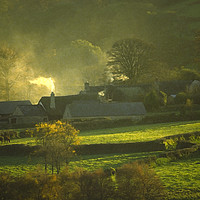 Buy canvas prints of Devon Thatched Farm Cottage in Autumn by Paul F Prestidge