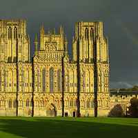 Buy canvas prints of Majestic Wells Cathedral in a Storm by Paul F Prestidge