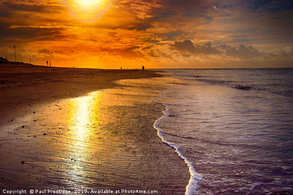 Sunrise Exmouth Beach Picture Board by Paul F Prestidge