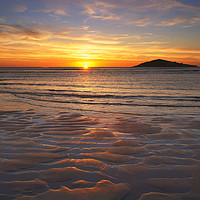 Buy canvas prints of Sunset over Burgh island by Paul F Prestidge