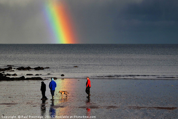 Rainbow at Goodrington Beach Picture Board by Paul F Prestidge