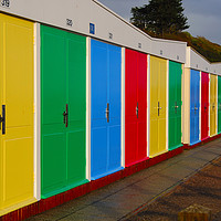 Buy canvas prints of Colourful Beach Huts at Exmouth by Paul F Prestidge