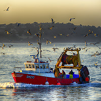 Buy canvas prints of         Trawler Heading for Port                   by Paul F Prestidge