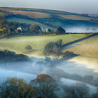 Buy canvas prints of Misty Devon Landscape by Paul F Prestidge