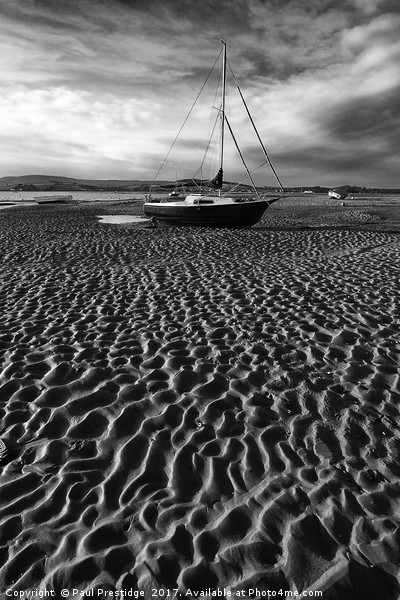Exe Estuary Wave Patterns Black and White Picture Board by Paul F Prestidge