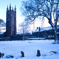 Buy canvas prints of Widecombe in the Snow by Paul F Prestidge