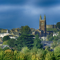 Buy canvas prints of Totnes Church and Castle in Autumn by Paul F Prestidge