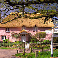 Buy canvas prints of A Devon Thatched Cottage by Paul F Prestidge