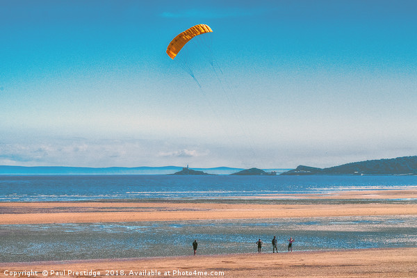 Swansea Beach Kite Flyers Picture Board by Paul F Prestidge