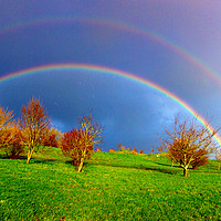 Buy canvas prints of A Double Rainbow near Dartmouth by Paul F Prestidge