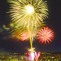 Buy canvas prints of Dartmouth Regatta Fireworks by Paul F Prestidge