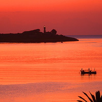 Buy canvas prints of Dawn in the Bay of Pollenca, Mallorca by Paul F Prestidge